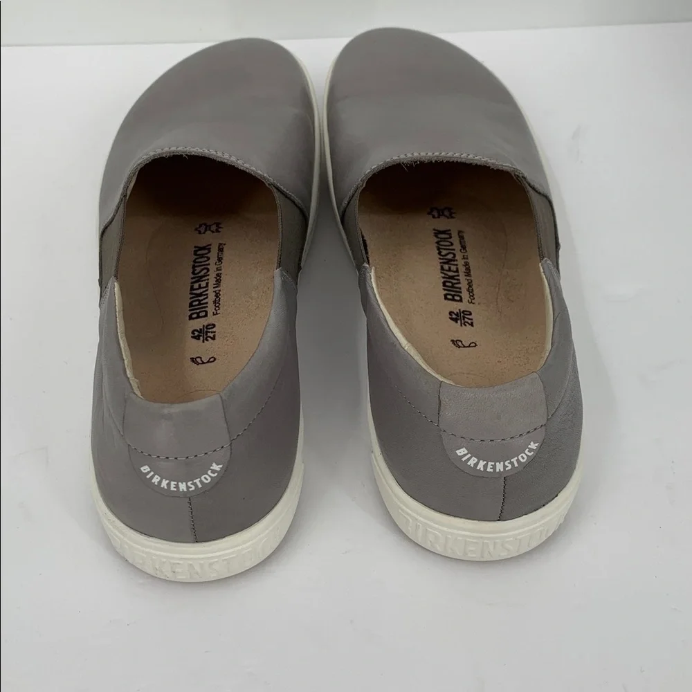Birkenstock Barrie slip-on sneaker shoe gray leather comfort footbed men 42 9